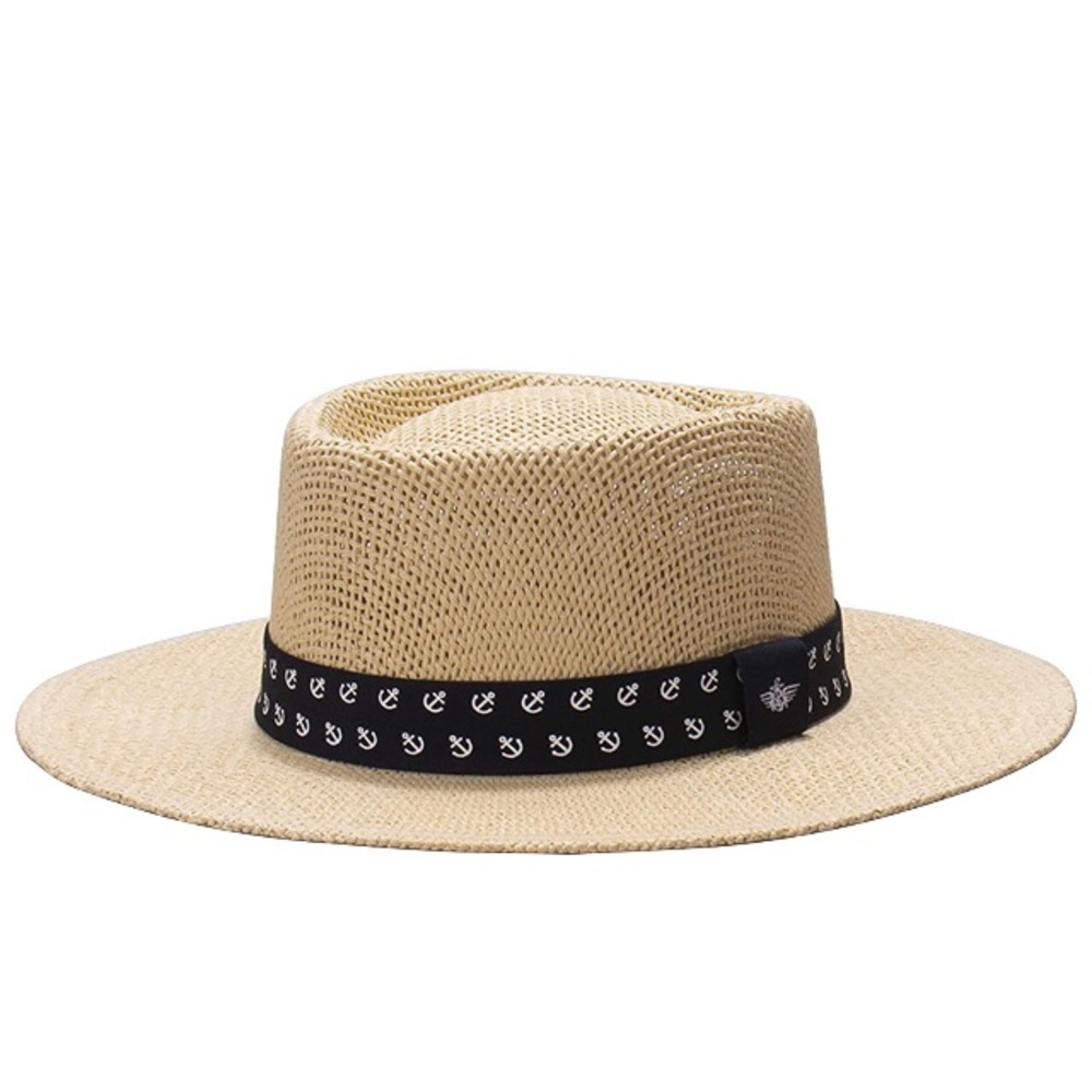 Docker Men’s Panama Hat - Anchor Design Navy L/XL